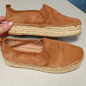 Sam Edelman Tan Suede Espadrille Slip-On Platform